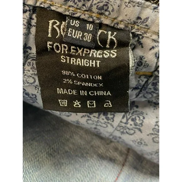 RE Rock for Express Jeans Size 10 Straight Leg Embellished Rock Star Metal Studs - Picture 9 of 12